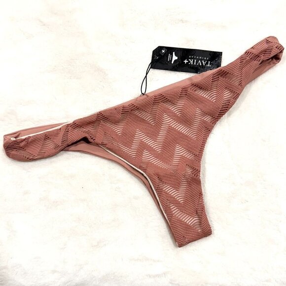 NWT Tavik Ali Mini Swim Bottom Textured Chevron in Rose Dawn - Medium - Picture 2 of 8